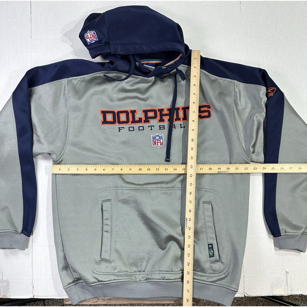 Reebok Miami Dolphins Hooded Sweatshirt Mens M NFL Team Apparel Pullover Hoodie - Picture 4 of 6